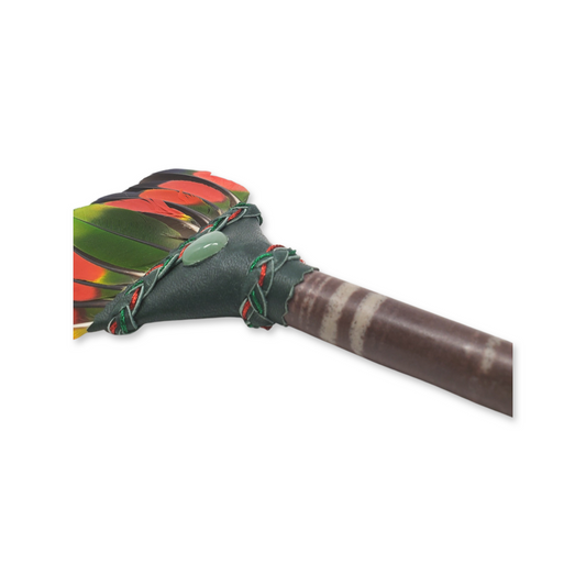 Amazon Parrot Smudge Fan with Shiva Lingam Handle