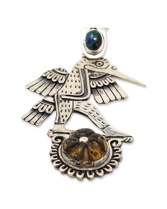 Waterbird Amber Peyote Pendant
