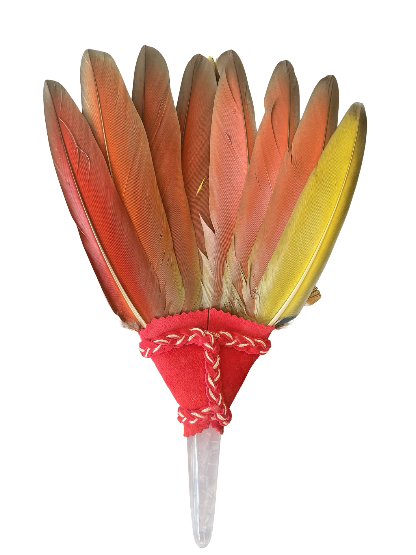 Macaw Smudge Fan with Stone Handle