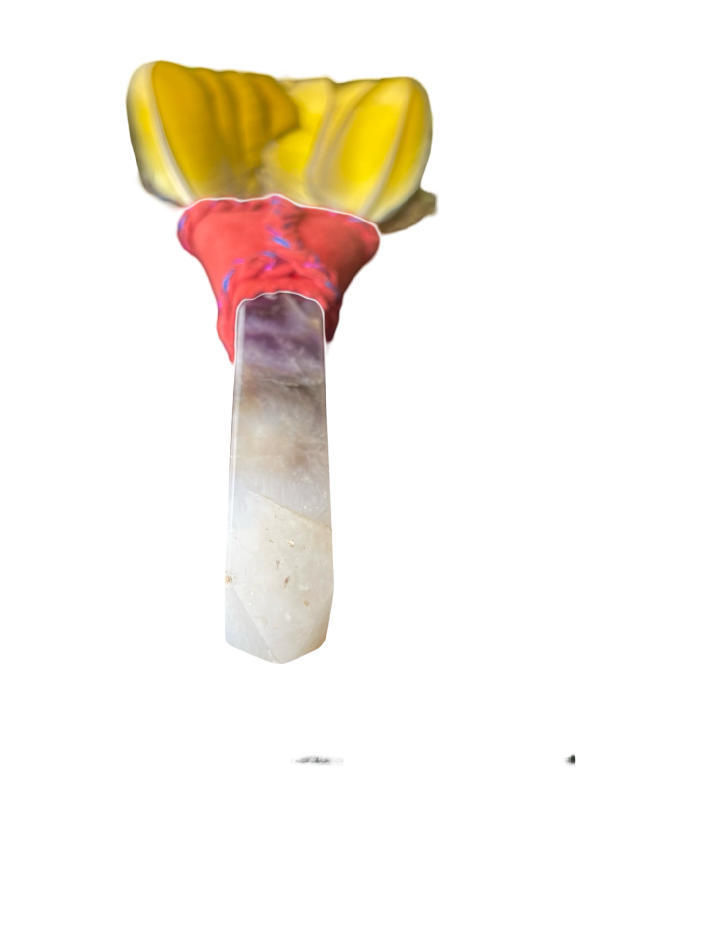 Macaw Smudge Fan with Amethyst Stone Handle