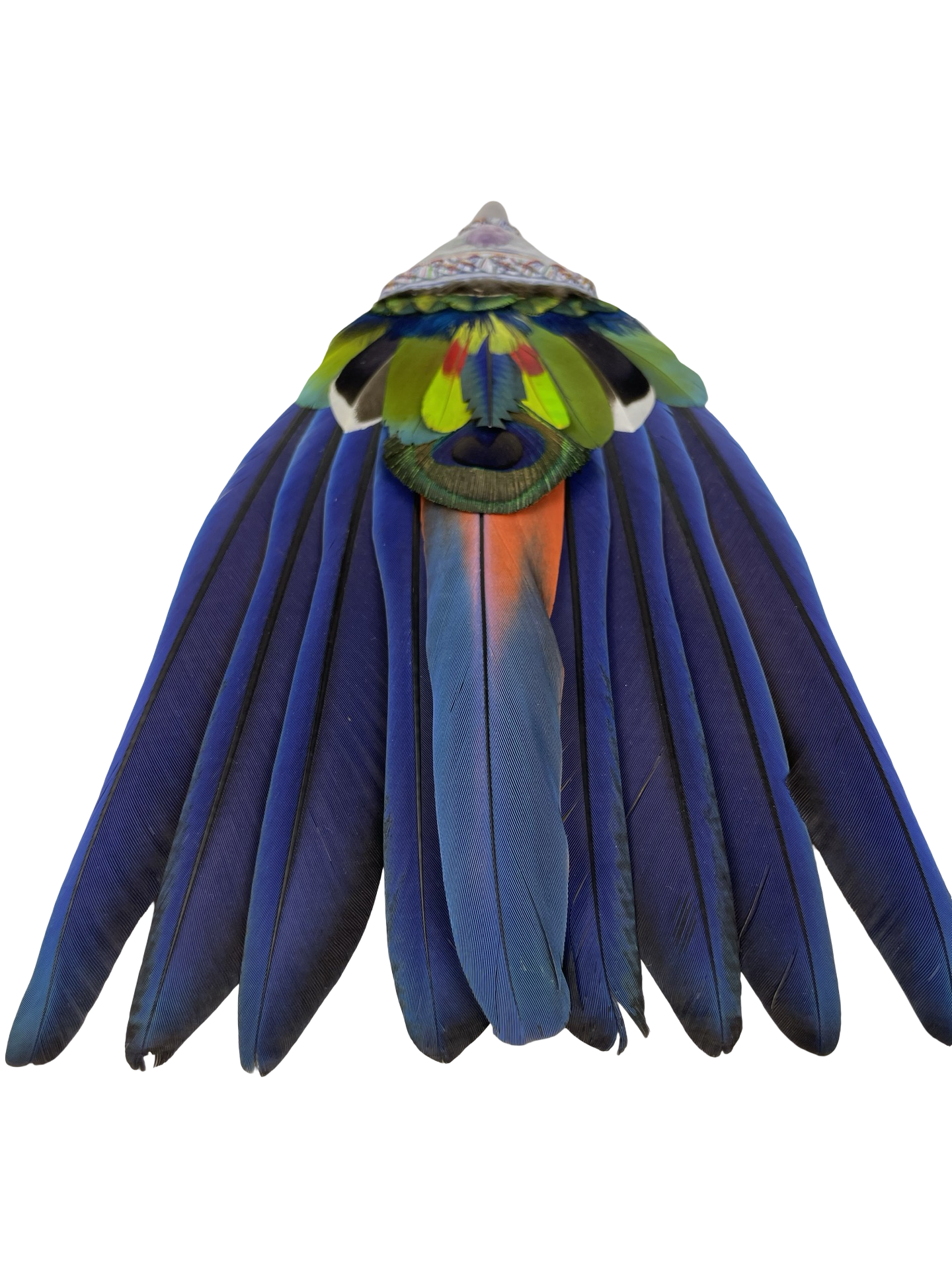 Macaw Smudge Fan with Lepidolite Stone Handle