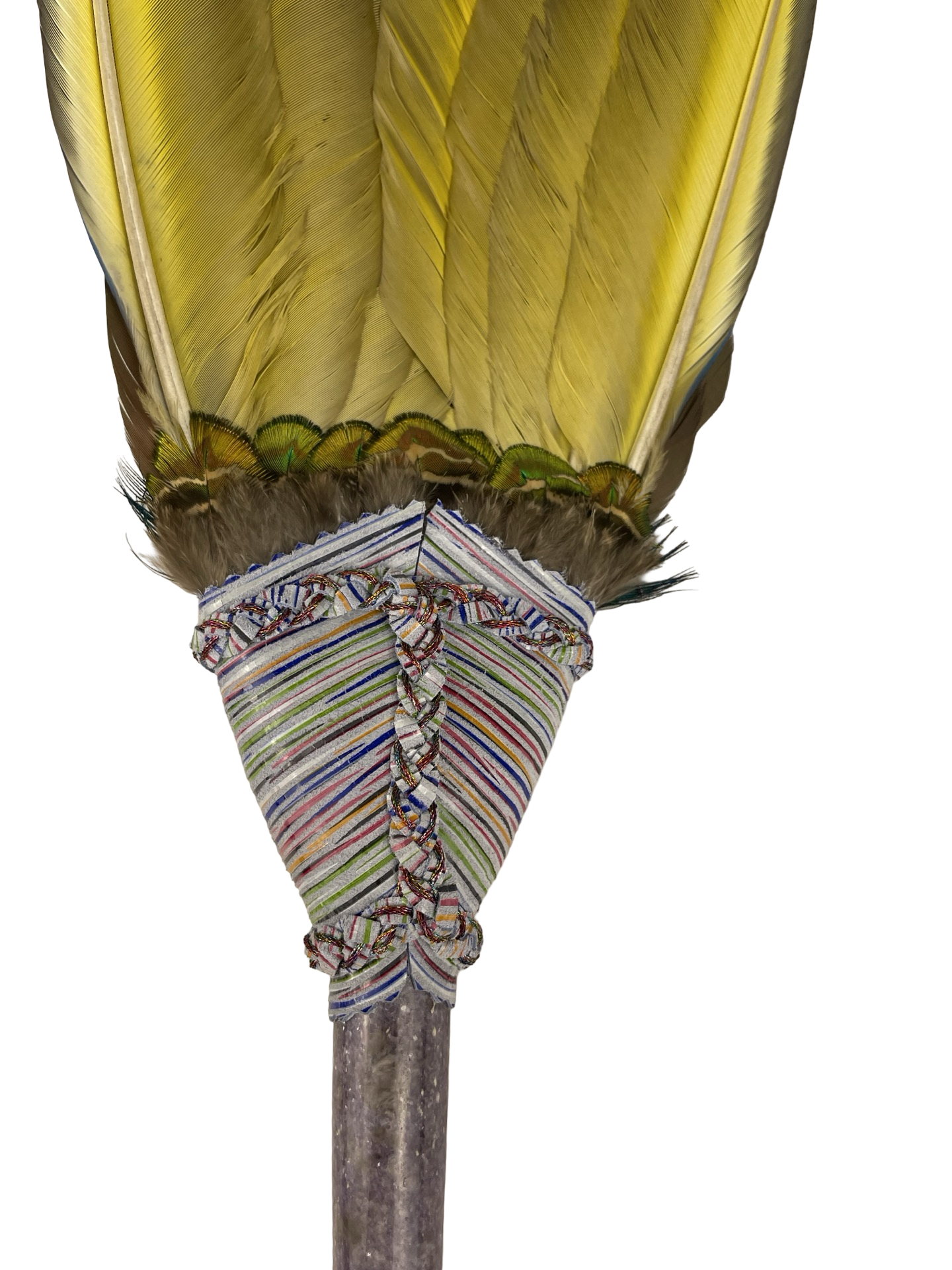 Macaw Smudge Fan with Lepidolite Stone Handle