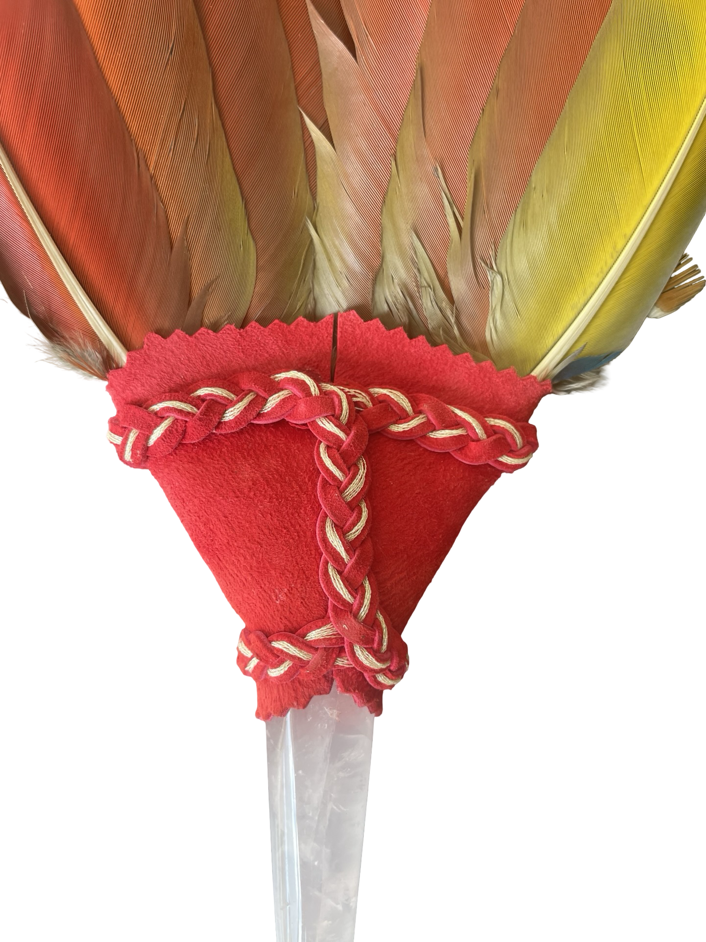 Macaw Smudge Fan with Stone Handle