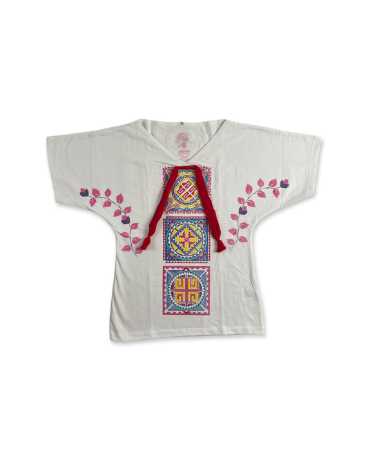 Mandala Women's Short Sleeve Shirt, White