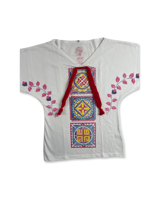 Mandala Women's Short Sleeve Shirt, White