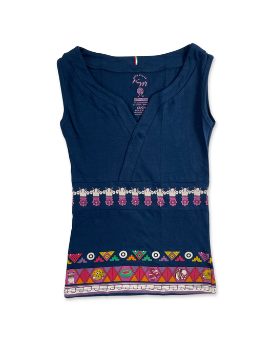 Aztec Women's Sleeveless Top, Blue