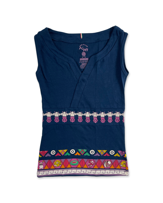 Aztec Women's Sleeveless Top, Blue
