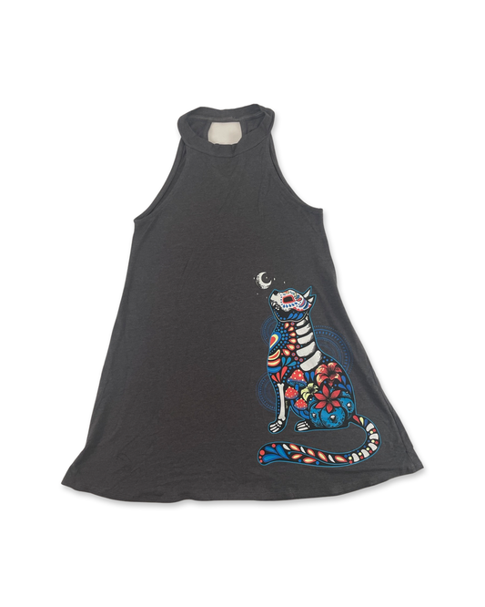 Peyote Mushroom Cat Women's Sleeveless Dress