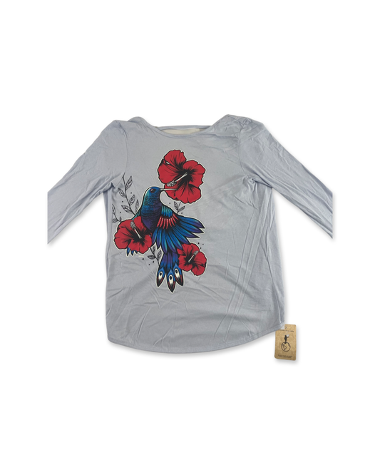 Hummingbird Flower Women's Long Sleeve Shirt