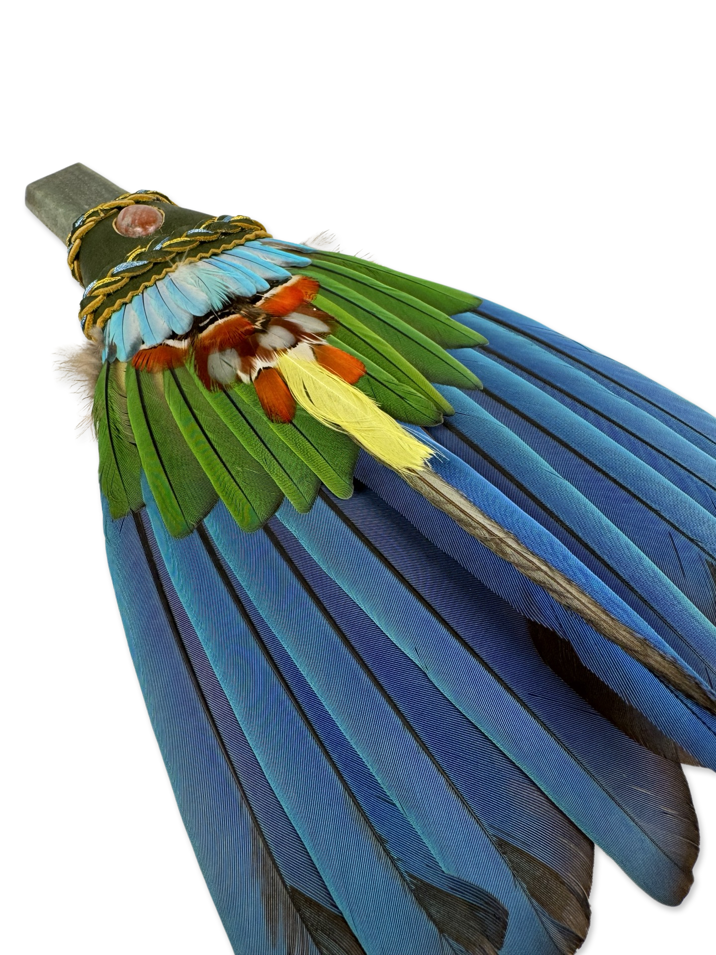Macaw Smudge Fan with Aventurine Quartz Handle