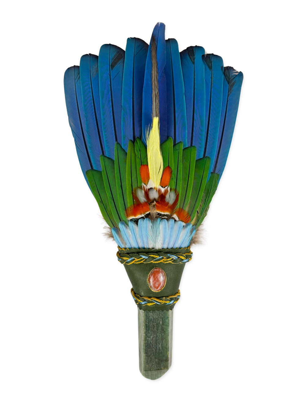 Macaw Smudge Fan with Aventurine Quartz Handle