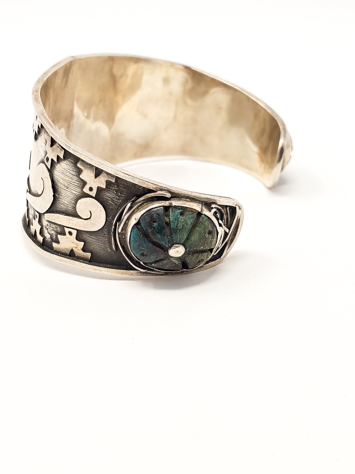 Miquiztli & Quetzalcoatl Duality Silver Cuff Bracelet