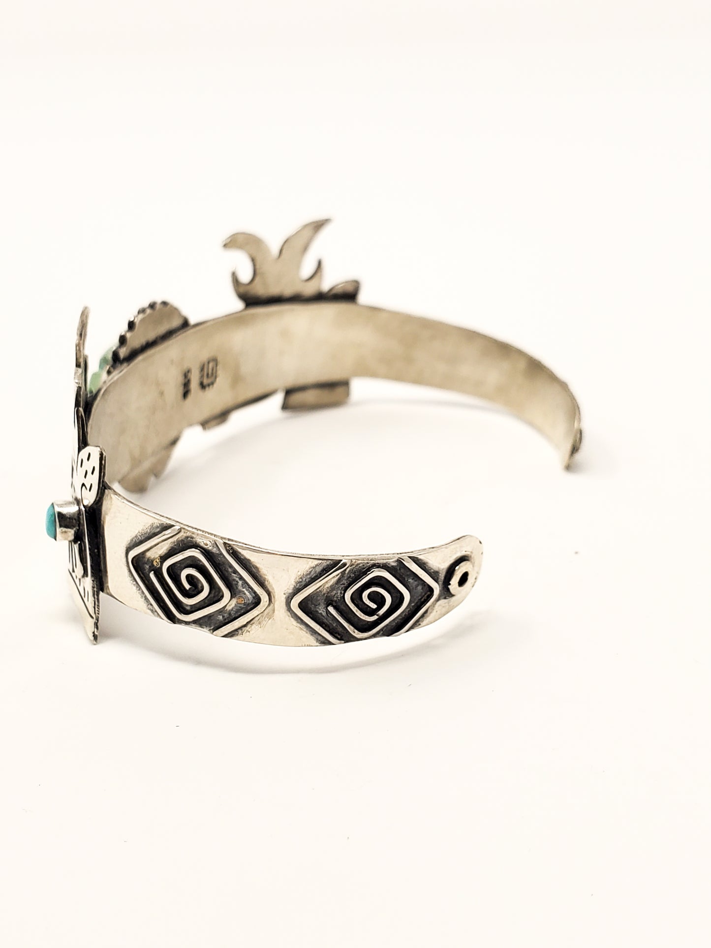 Mazatl (Deer) Peyote Silver Bracelet