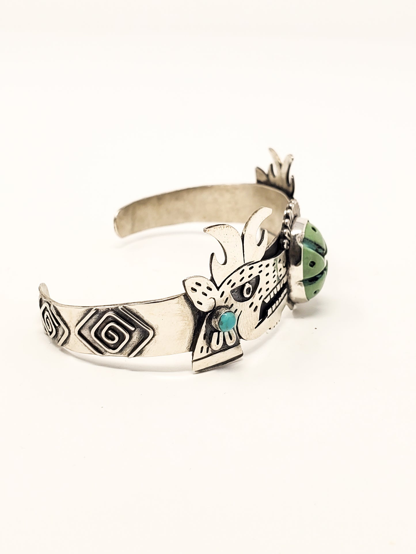 Mazatl (Deer) Peyote Silver Bracelet