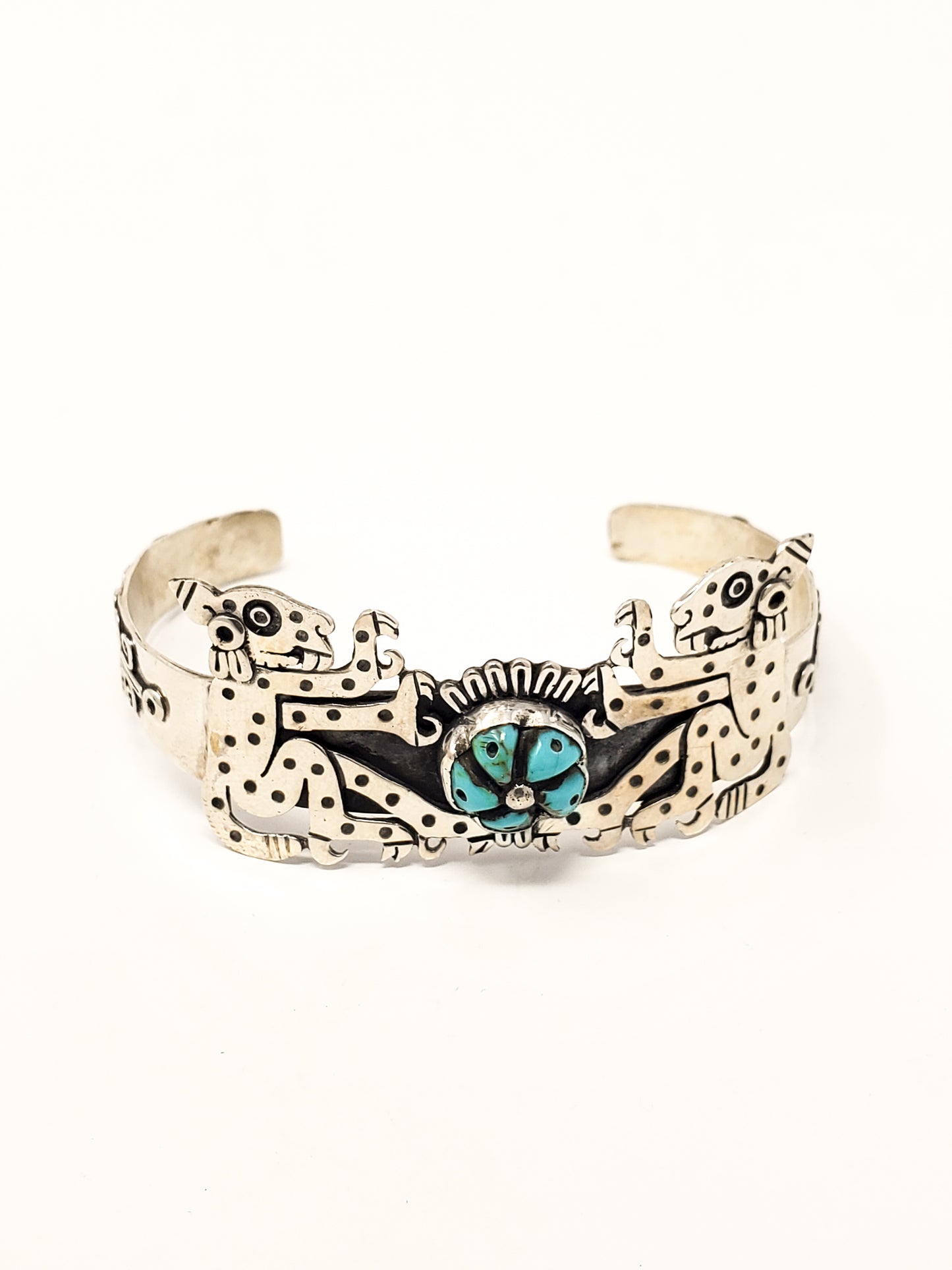 Ocelot (Jaguars) Peyote Silver Bracelet