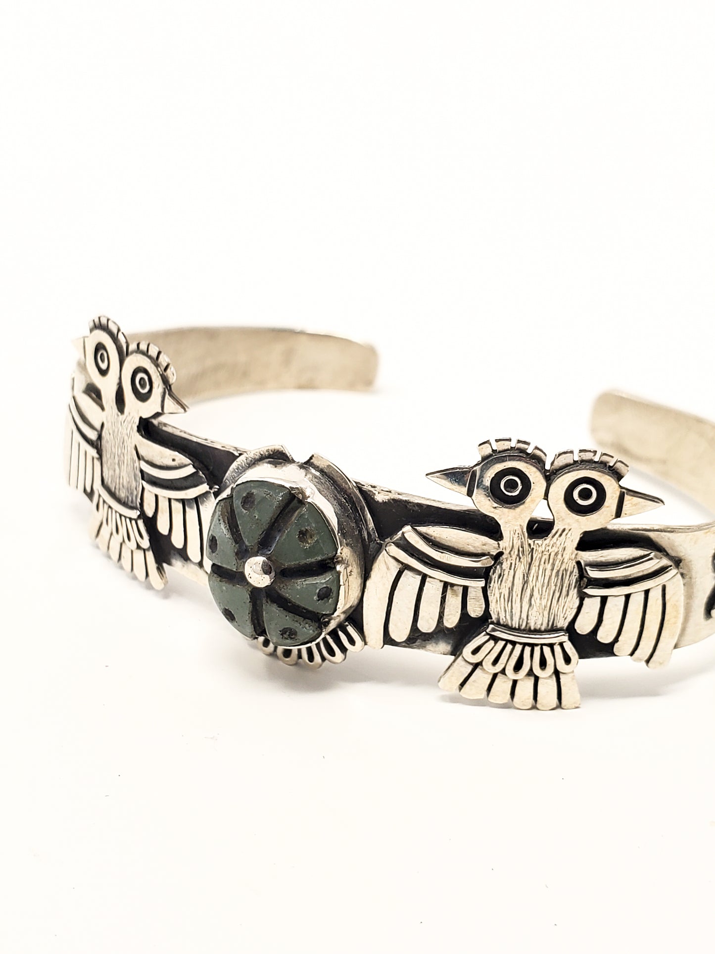 Aztec Eagles Peyote Silver Bracelet