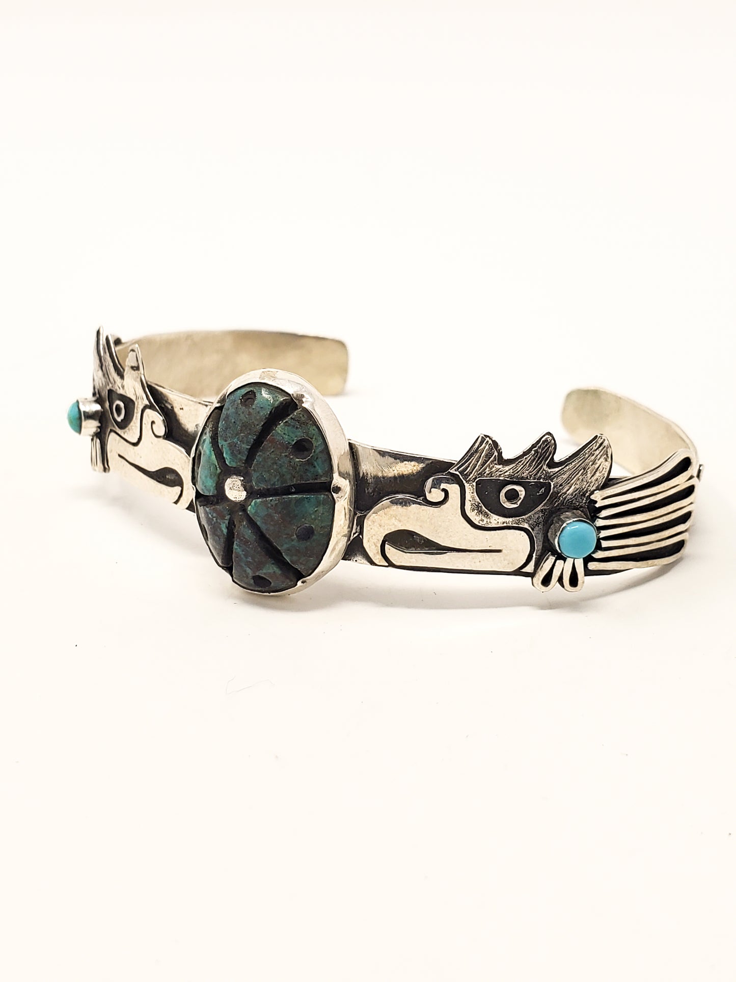 Cuauhtli (Eagle) Peyote Silver Bracelet