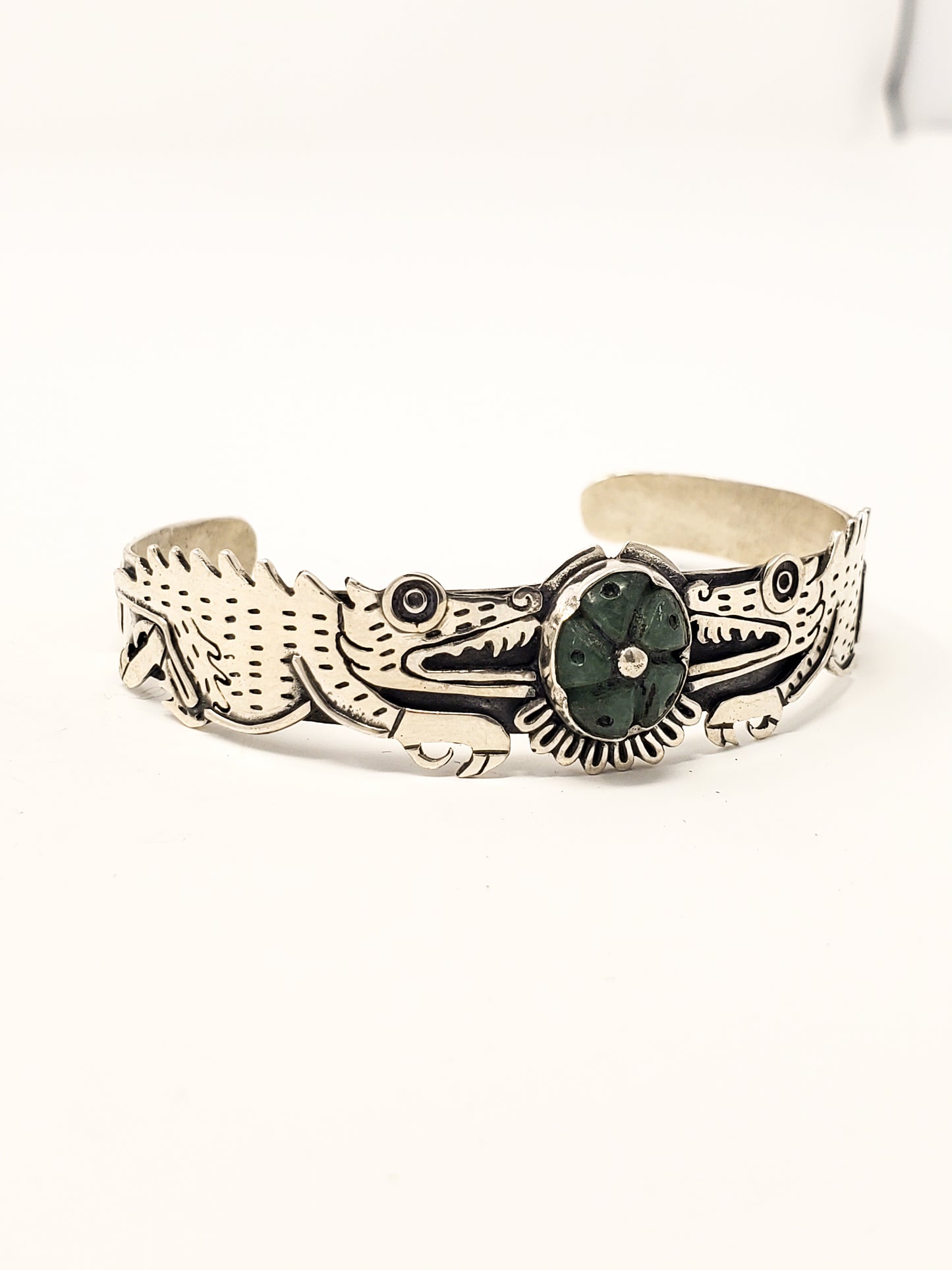 Alligators Peyote Silver Bracelet