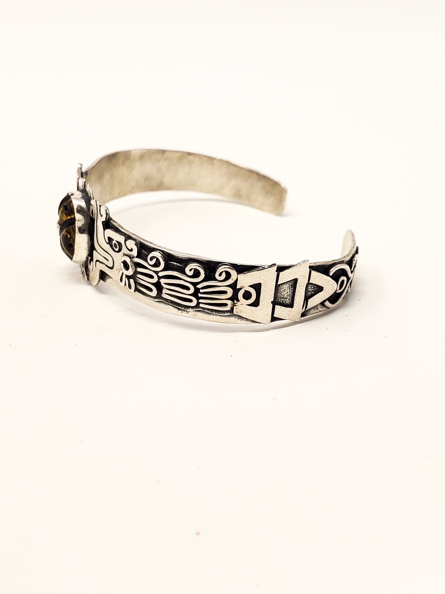 Quetzalcoatl Peyote Silver Bracelet