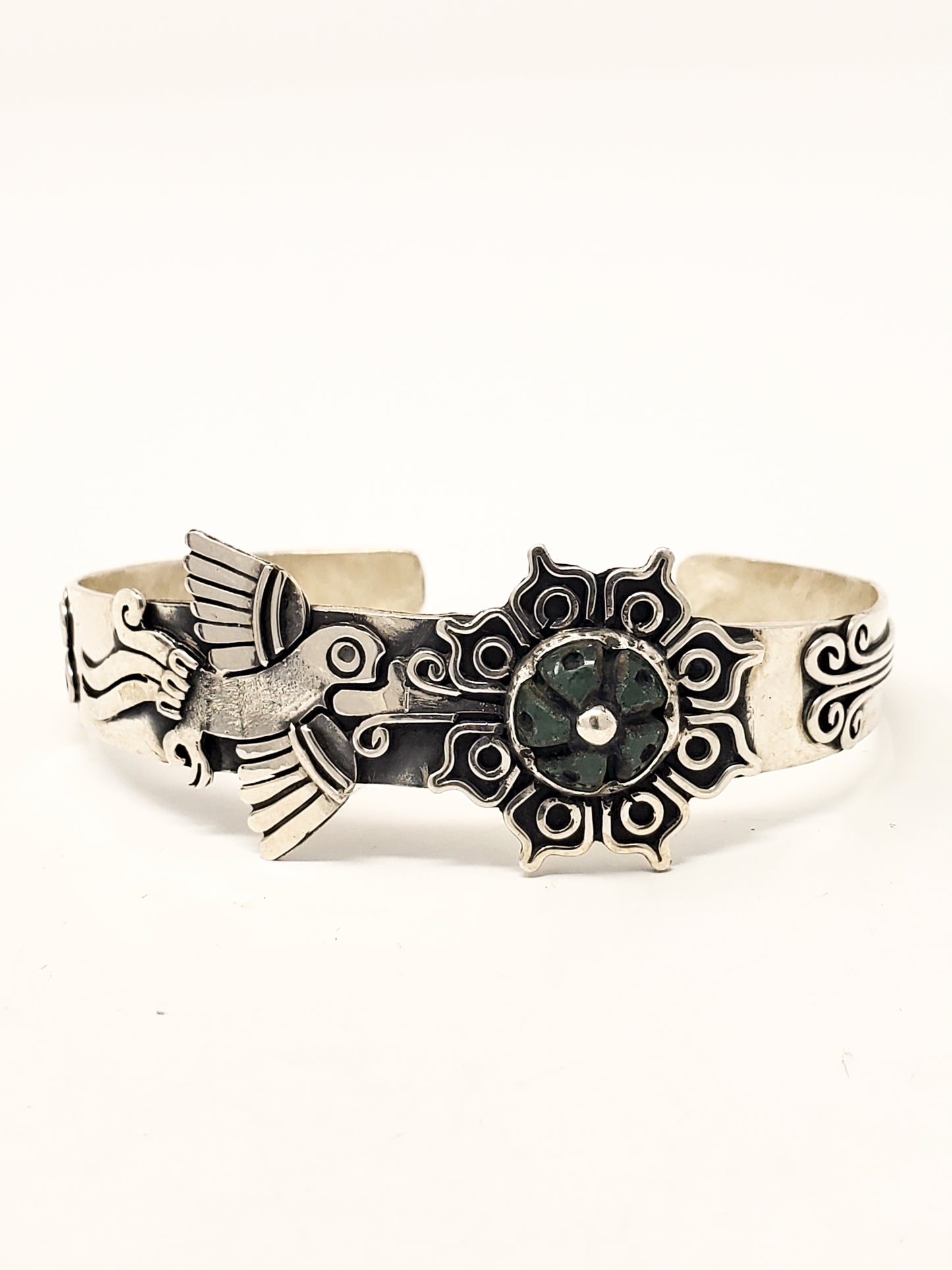 Hummingbird Peyote Silver Bracelet