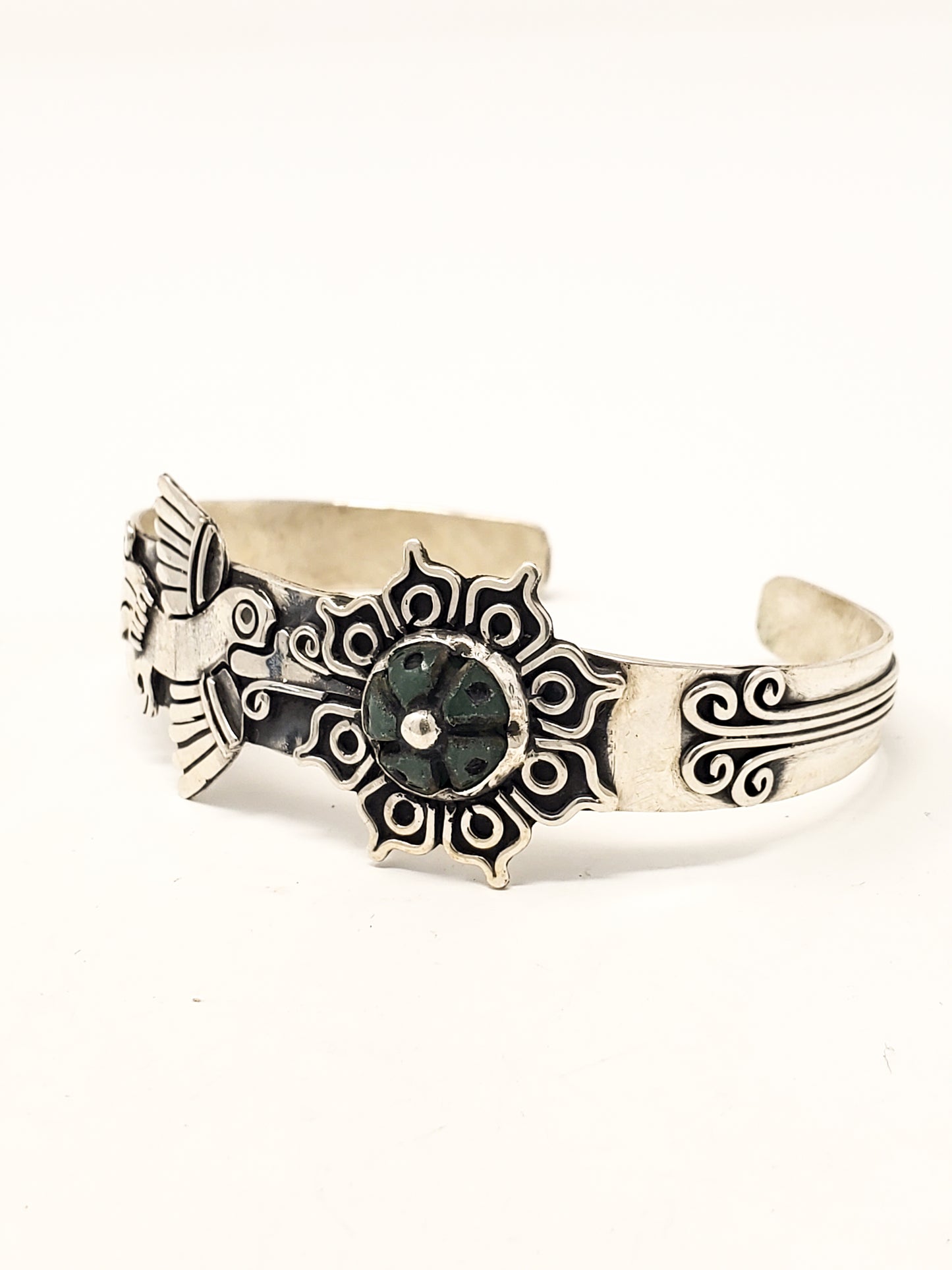 Hummingbird Peyote Silver Bracelet