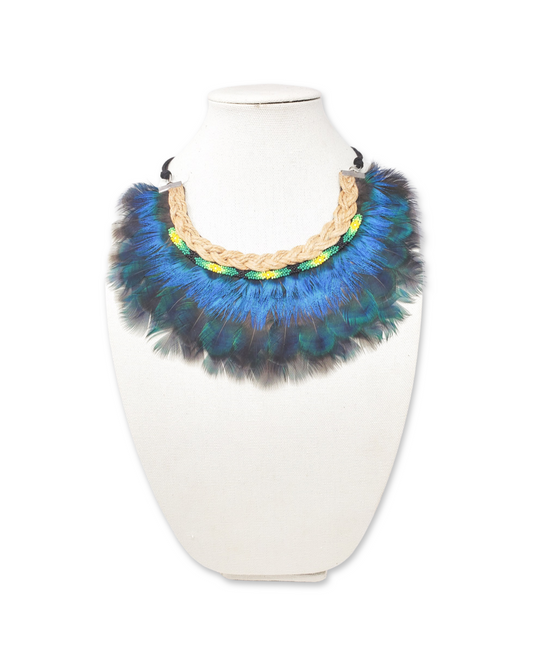 Peacock Magic Feathered Necklace