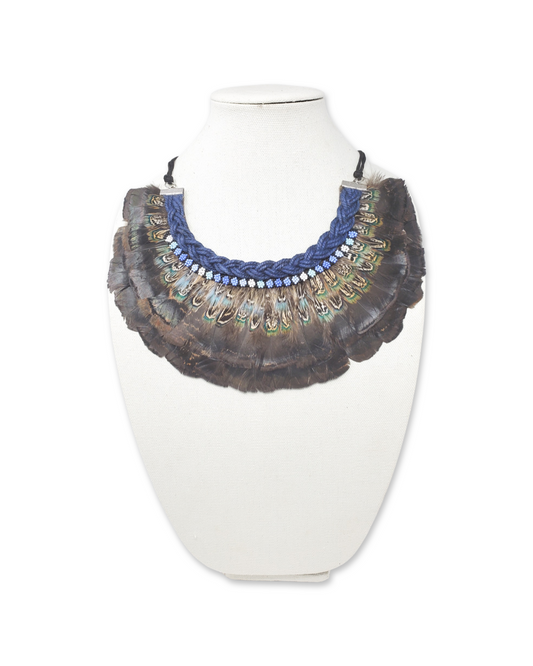 Night Pheasant Feathered Necklace