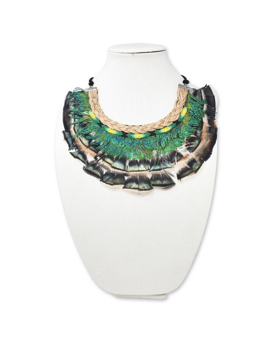 Jungle Warrior Feathered Necklace