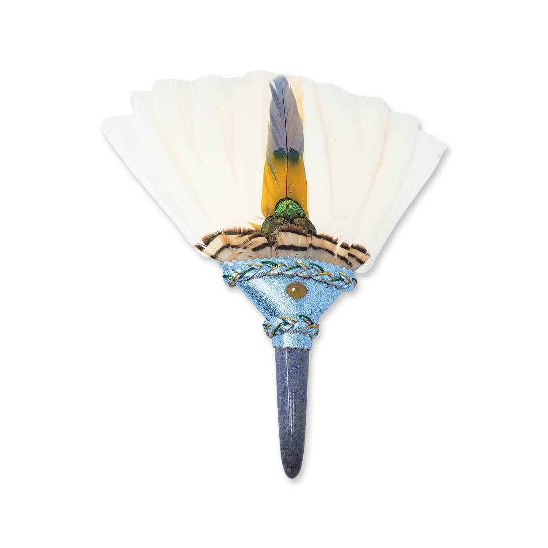 Cockatoo Smudge Fan with Aventurine Handle