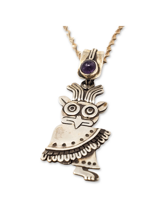 Amethyst Owl Pendant